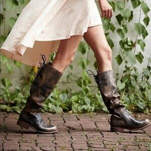 Bed Stu Manchester Tall Leather Half Zip Distressed Rustic Boots Sz. 7